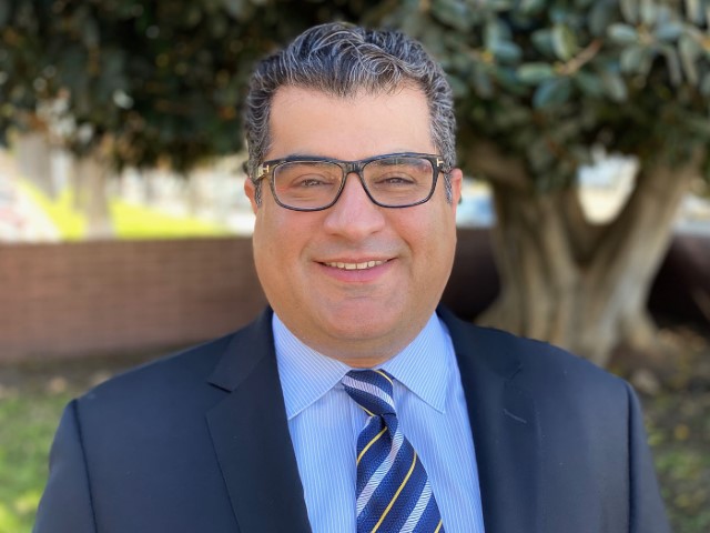 Professional outdoor headshot of Shant Hagopian experienced employment law attorney at Michael Burgis & Associates in Sherman Oaks California