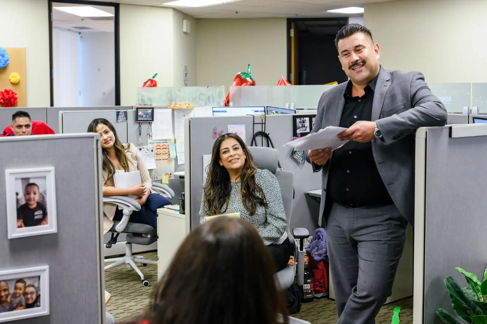 Standing desk workspace in Pomona office of Burgis Law Group