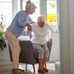 A woman helps her sick mother while on FMLA.