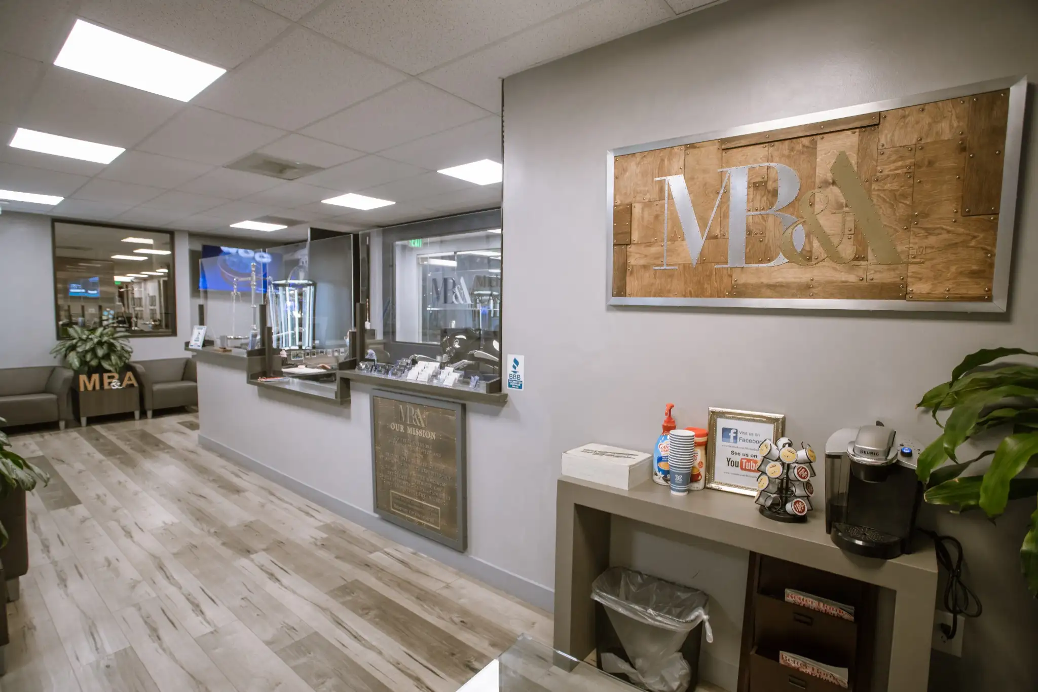 Standing desk workspace in Pomona office of Burgis Law Group